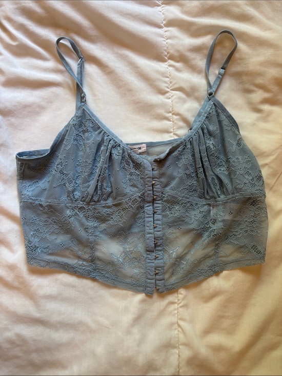Garage Tops - Garage Light Blue Lace Corset Top
